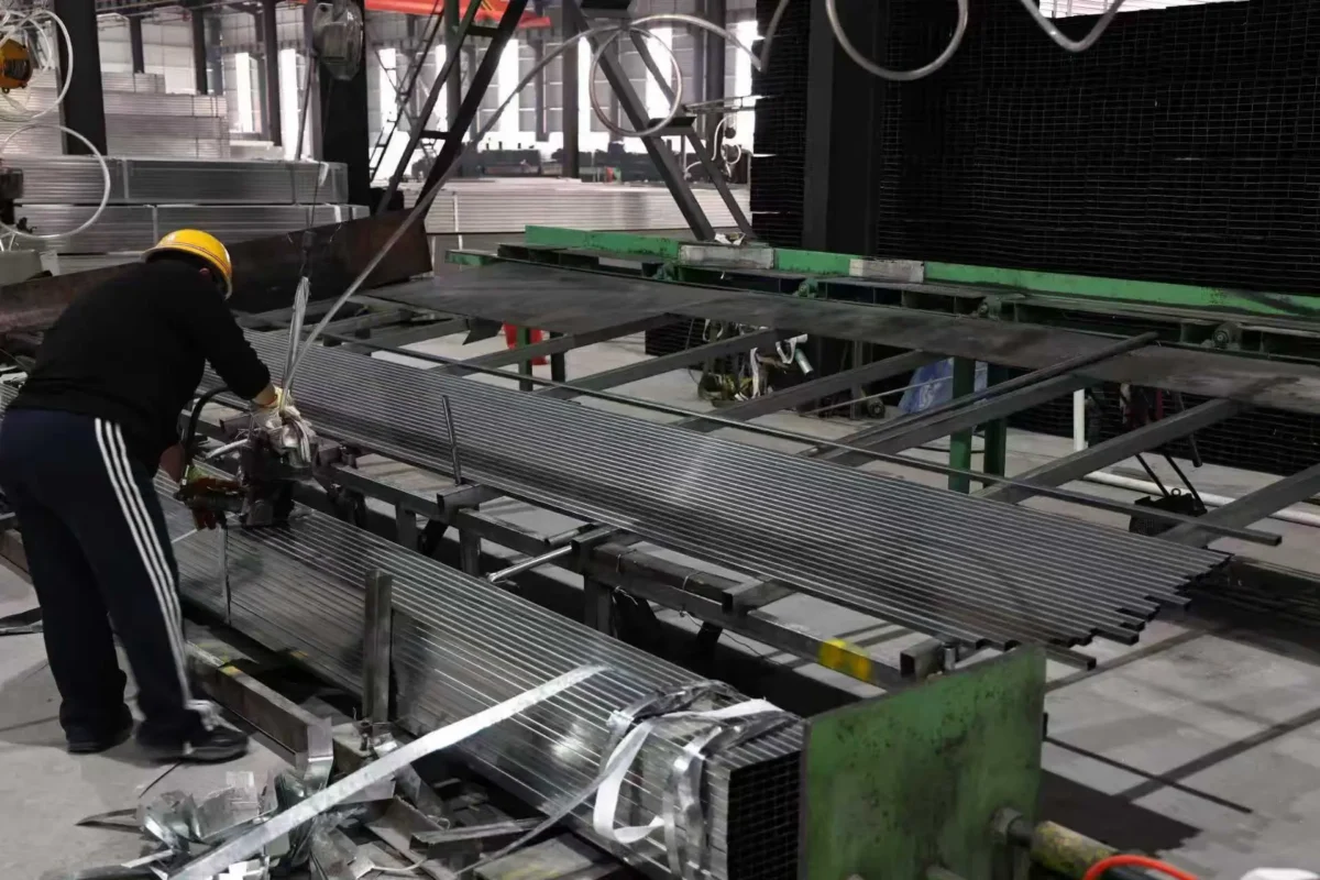 Steel pipe production and packing line
