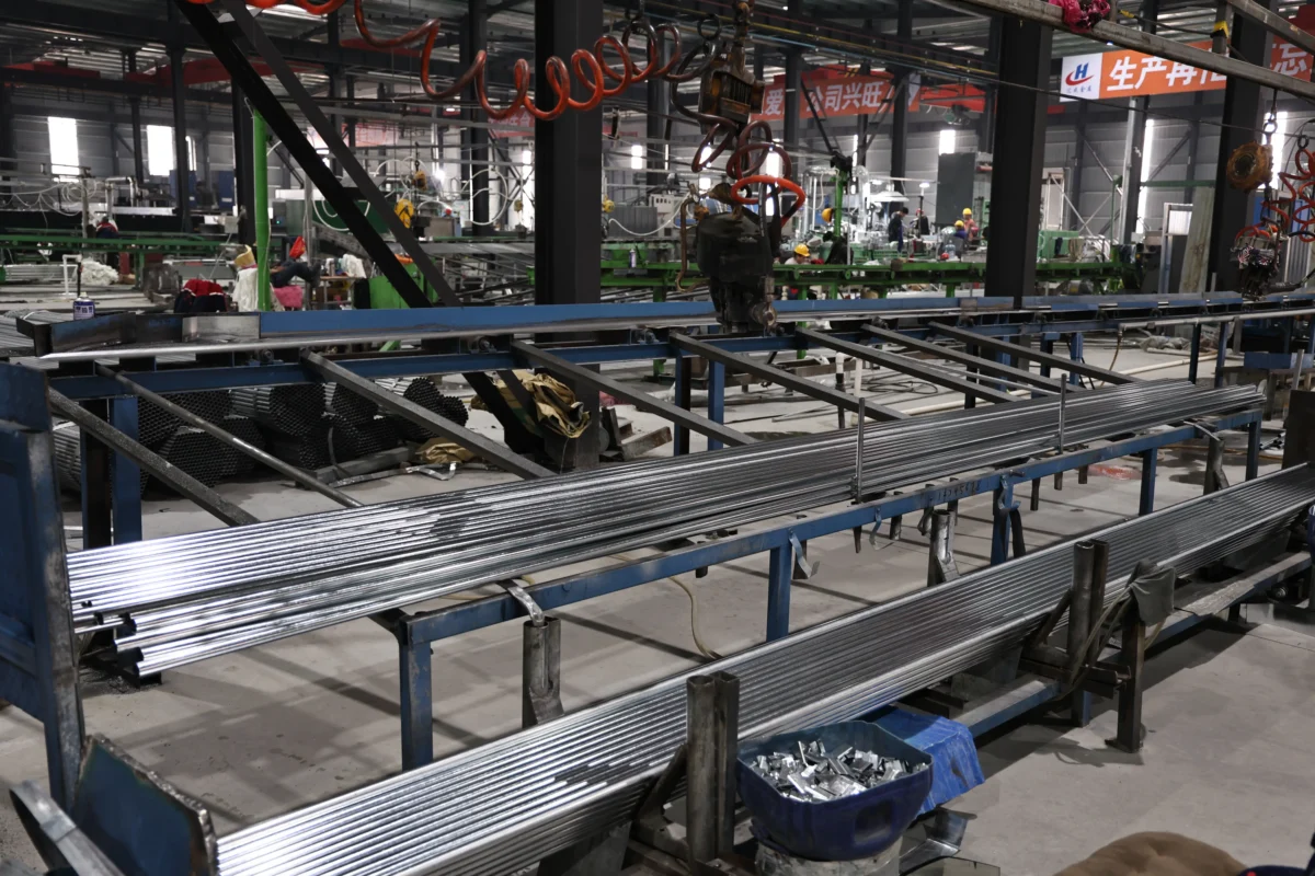 Production line overview for galvanized steel processing