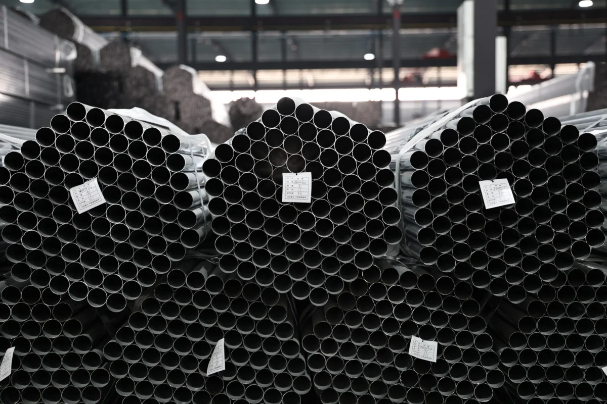 Galvanized pipe close-up showing clean ends